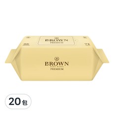 BROWN 便攜式低敏濕紙巾補充包, 72張, 20包