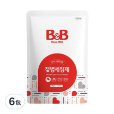 B&B 奶瓶清潔液補充包, 500ml, 6包