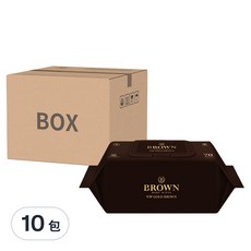 BROWN Vip Gold Brown 低敏濕紙巾 掀蓋式, 70張, 10包