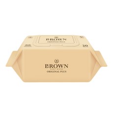 BROWN 低刺激便攜式掀蓋型溼巾, 20張, 12包