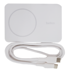 belkin 貝爾金 BoostCharge 5000ma支架磁吸行動電源 USB-C 行動電源 + USB C充電線, BPD004btWT, 白色