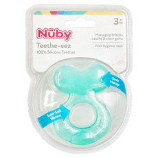 Nuby 小魚軟質固齒器, 水綠色, 1個