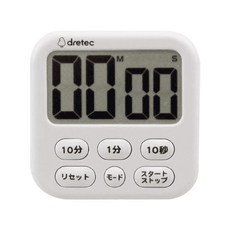 dretec 香香皂大螢幕數字按鍵計時器 8 x 1.9 x 8cm 白色, 9802448, 1個