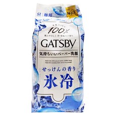 GATSBy 潔面濕紙巾 超值包 沁涼皂香, 42張, 1包