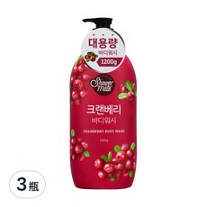 Shower Mate 微風如沐果香沐浴乳 蔓越莓果香, 1.2kg, 3瓶