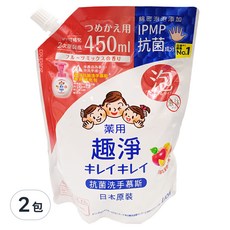 LION 獅王 趣淨 洗手慕斯補充包 清新果香, 450ml, 2包