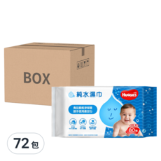 HUGGIES 好奇 純水嬰兒濕巾 加厚型, 80張, 72包