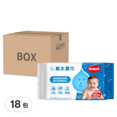 HUGGIES 好奇 純水嬰兒濕巾 加厚型, 80張, 18包