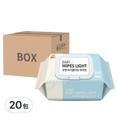 comet Baby Wipes Light 掀蓋式寶寶濕紙巾, 100張, 20包