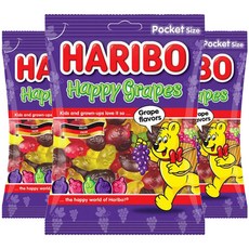 HARIBO 哈瑞寶 QQ水果軟糖 葡萄口味, 3包, 100g