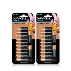 DURACELL 金頂 Ultra鹼性AA電池, 12入, 2個