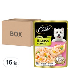 Cesar 西莎 成犬 蒸鮮包, 低脂雞肉+蔬菜, 70g, 16包