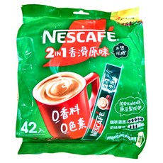 NESCAFE 雀巢咖啡 二合一無糖添加 香滑原味, 11g, 42包, 1袋