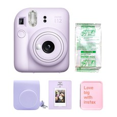 FUJIFILM 富士 instax 馬上看 Mini12拍立得相機 mini12+專用包+底片10入組, mini 12(Lilac Purple), 1個