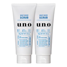 Uno Whip Wash 磨砂潔面泡沫, 130g, 2個