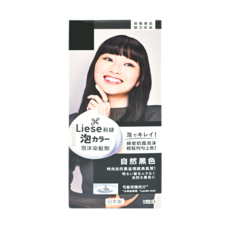 Liese 莉婕 泡沫染髮劑 染髮液100ml+護髮乳8g, 自然黑色, 1盒