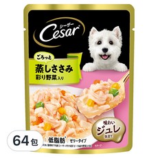 Cesar 西莎 成犬 蒸鮮包, 低脂雞肉 + 蔬菜, 70g, 64包