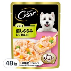 Cesar 西莎 成犬 蒸鮮包, 低脂雞肉 + 蔬菜, 70g, 48包