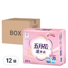 五月花 蓬厚柔頂級抽取衛生紙 100張, 12包, 12袋