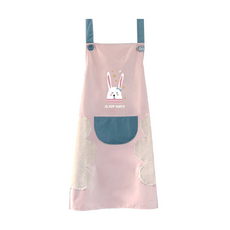 Axis 艾克思 防水防汙可擦手小兔工作圍裙, 可愛兔粉, 1件