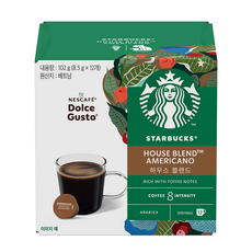 NESCAFE 雀巢咖啡 Dolce Gusto STARBUCKS星巴克 House Blend 濃縮咖啡膠囊, 8.5g, 1盒, 12顆