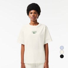 LACOSTE 女款柔軟品牌圖案棉質T恤