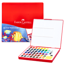 FABER-CASTELL 輝柏 美術生指定用品 攜帶型水彩塊套組, 48色, 1組