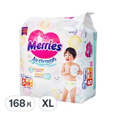Merries 妙而舒 金緻柔點透氣黏貼型尿布, XL, 168片