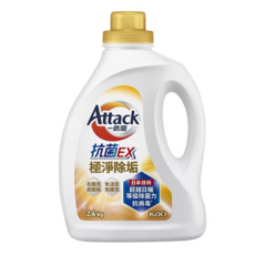 Attack 一匙靈 抗菌EX洗衣精 極淨除垢, 2.4kg, 1瓶