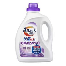 Attack 一匙靈 抗菌EX洗衣精 防螨成分, 2.4kg, 1瓶