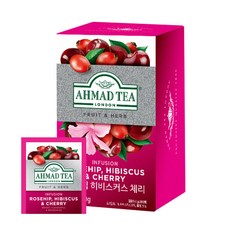 AHMAD TEA 玫瑰果&櫻桃&洛神花茶包, 2g, 20包, 1盒