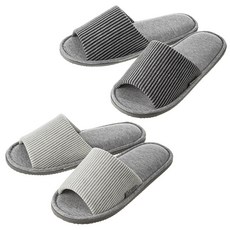 Base Alpha Essentials 棉質室內拖鞋組, 灰色+深灰色, 2雙