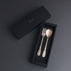 Inspoon 兒童湯匙+叉子+餐具盒, 單色, 1組, 湯匙+叉子+禮盒