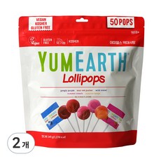 YUMMY EARTH 水果棒棒糖, 芒果+葡萄+藍莓+草莓+石榴口味, 349g, 2包