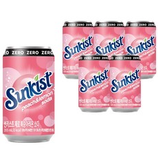 Sunkist Zero桃子檸檬汽水, 355ml, 6個