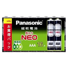 Panasonic 國際牌 錳乾電池 4號, 16顆, 1組