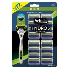 Schick 舒適牌 水次元 5Premium 敏感肌用刮鬍刀+刀片*17, 1組