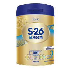 Wyeth 惠氏 S-26 金幼兒樂幼兒成長配方S-HMO (再升級版) 3號, 1-3歲, 850g, 1罐