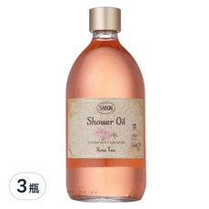 SABON 國際航空版 玫瑰茶語沐浴油, 500ml, 3瓶