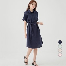 CARET 女款棉質短袖襯衫連身裙, 海軍藍, 1件