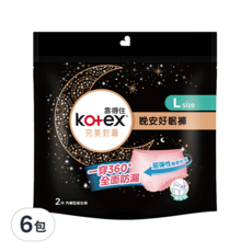 Kotex 靠得住 晚安好眠褲, L, 2件, 6包