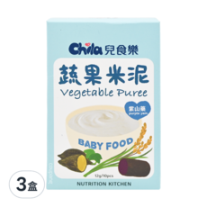 Chila 兒食樂 蔬果米泥 4個月以上, 120g, 3盒