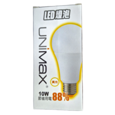 UNiMaX 美克斯 LED燈泡 10W PLUM-10WLA 65 x 125mm, 黃光, 1個