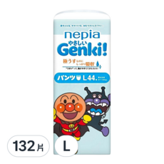 nepia 王子 Genki 日本製 麵包超人拉拉褲/尿布, L, 132片