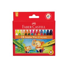 FABER-CASTELL 輝柏 大象粗芯蠟筆, 24色, 1盒