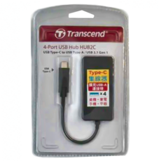 Transcend 創見 HUB2C Type C 4 Port USB HUB 集線器, 黑色, 1個