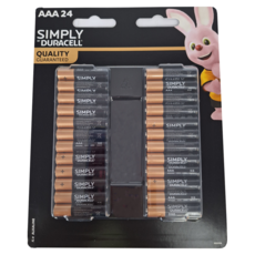 DURACELL 金頂 Simply 鹼性電池 4號AAA 17288-AR4, 24入, 1組