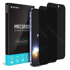 MECSEED 6DX Master Privacy 全覆蓋鋼化玻璃手機屏幕保護膜2片裝, 1套