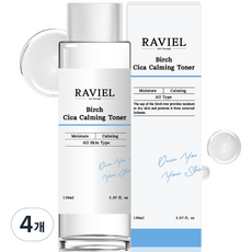 RAVIEL 白樺木積雪草鎮靜化妝水, 4個, 150ml