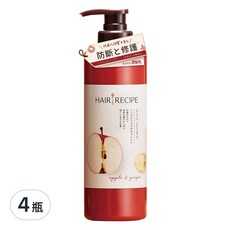 HAIR RECIPE 髮的食譜 蘋果生薑 防斷修護潤髮乳, 530g, 4瓶